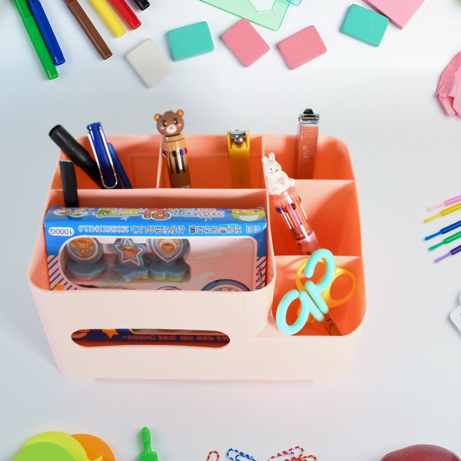 17671 Tissue Paper Storage Holder, Stationery Storage Remote Control, Decorative Pen, Pencil, Napkin, Mobile Phone Multi-Function Desk Storage Organizer for Home and Office (6 Compartment) 17671 Tissue Paper Storage Holder, Stationery Storage Remote Control, Decorative Pen, Pencil, Napkin, Mobile Phone Multi-Function Desk Storage Organizer for Home and Office (6 Compartment)